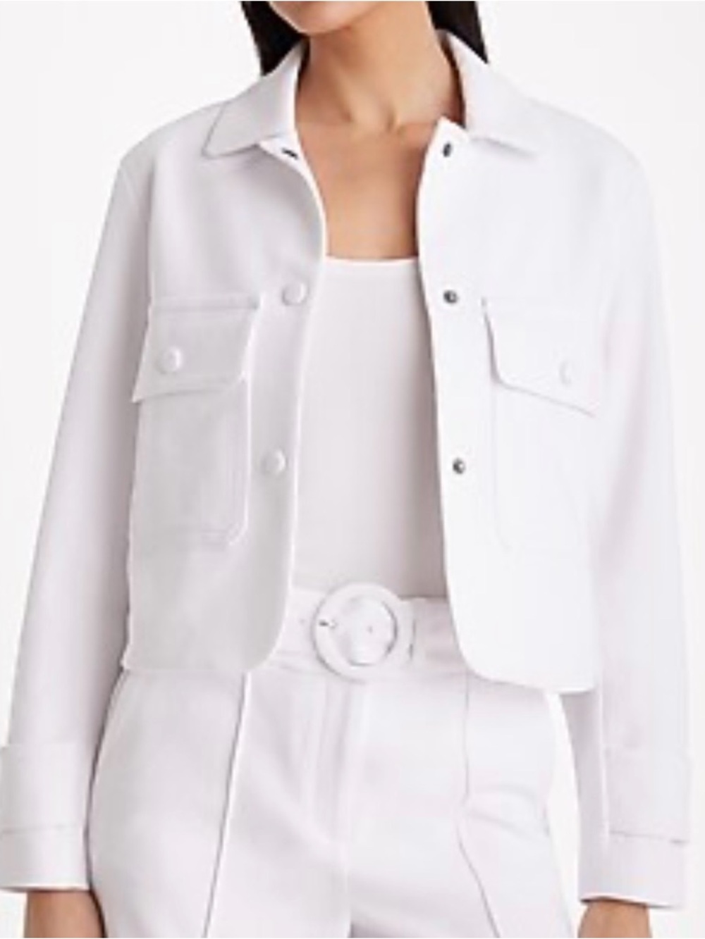 Express White Cropped Jacket Size Medium